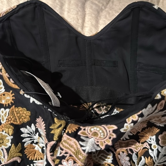 Caroline Constance Floral Embroidered Strapless Bustier Dress XS - Picture 6 of 8